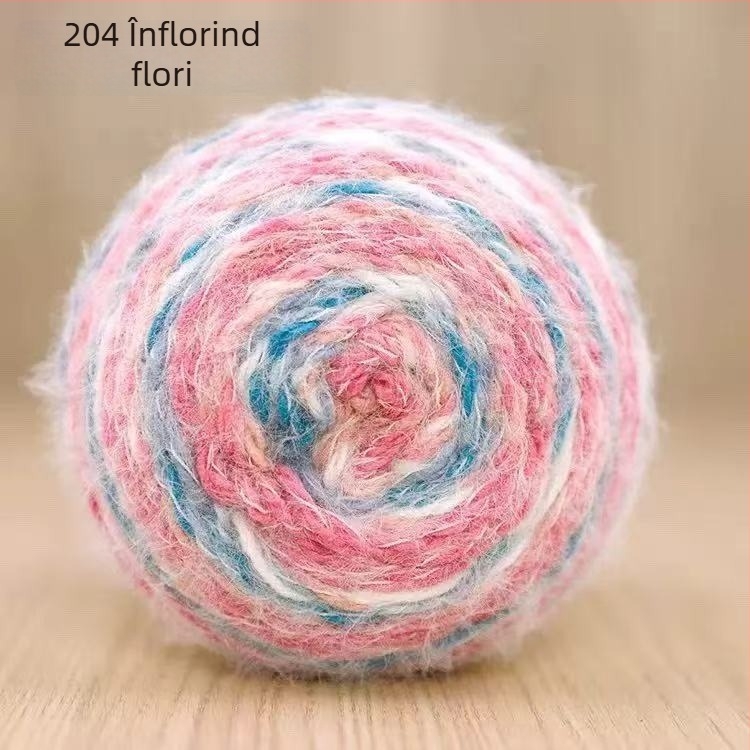Fire Magic Ball cu pene — gradient pentru croșetat DIY, 7s Worsted, fir simplu, Group-Line