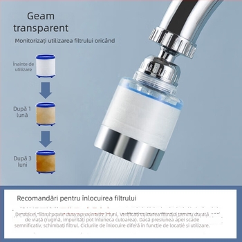 Cap de extindere pentru robinet cu protecție împotriva stropirii și filtru rotativ - Model J06, Material PS5250, Tratare UV, Montaj filet, Temperatura de lucru 60°C