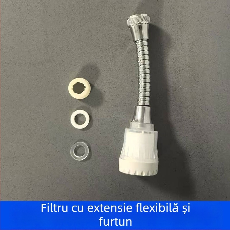 Cap de extindere pentru robinet cu protecție împotriva stropirii și filtru rotativ - Model J06, Material PS5250, Tratare UV, Montaj filet, Temperatura de lucru 60°C