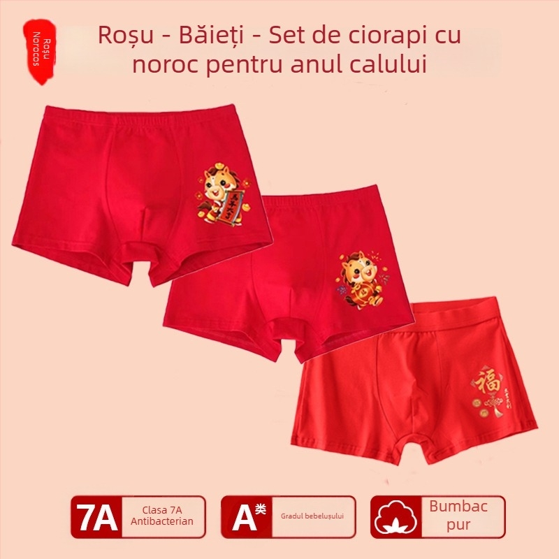 Chiloți pentru băieți, talie medie, 95% bumbac, Clasă de siguranță A, pentru copii mai mari