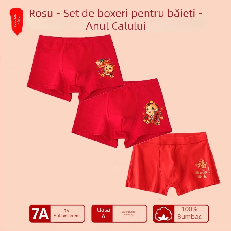 Chiloți pentru băieți, talie medie, 95% bumbac, Clasă de siguranță A, pentru copii mai mari