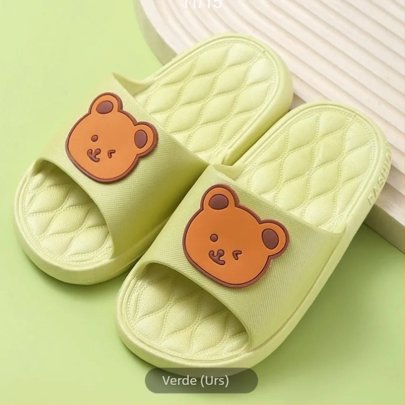 Papuci copii de unică folosință, pliabili, pentru hoteluri și călătorii, ușori și subțiri, pentru copii 1–3 ani, partea superioară din PVC și talpă din PVC, stil desen animat, vară