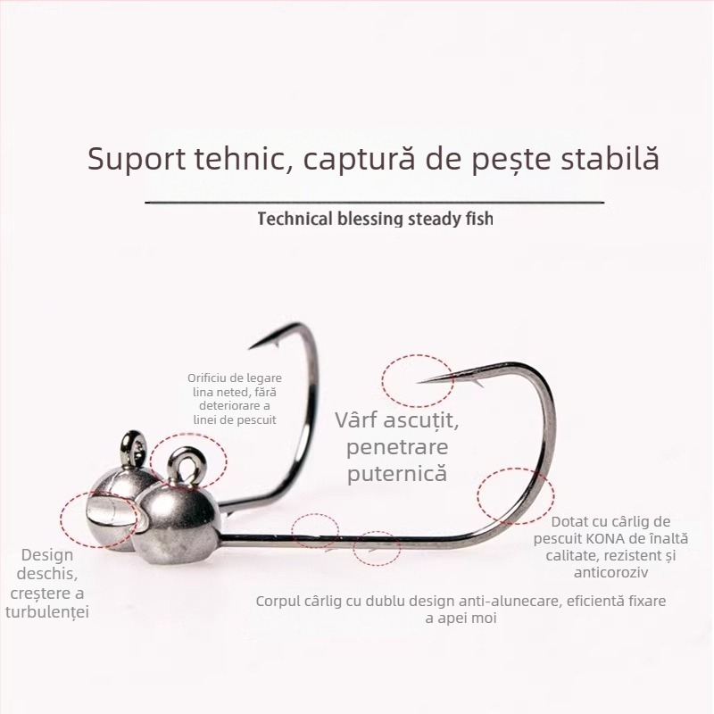 Cârlig de pescuit cu cap de oțel wolfram, fără cârlig, pentru biban negru, anti-încâlcire, pescuit în lac rezervoar