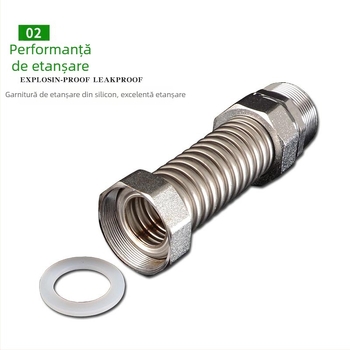 Țeavă ondulată din oțel inoxidabil cu cap de fier pentru aer condiționat central — presiune nominală 1,6, temperatură de funcționare 120°C, model Țeavă ondulată cu cap de fier