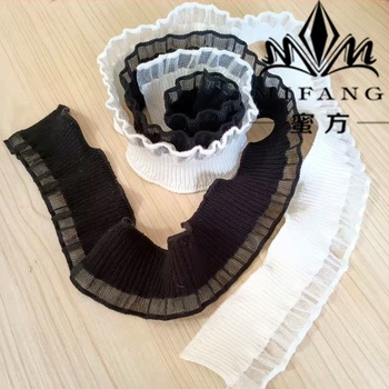 Accesoriu pentru guler și manșete din dantelă elastică, design primăvară-toamnă, bumbac cu căptușeală mercerizată, brand Honey Recipe, primăvara 2025
