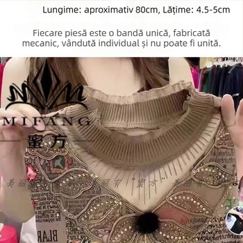 Accesoriu pentru guler și manșete din dantelă elastică, design primăvară-toamnă, bumbac cu căptușeală mercerizată, brand Honey Recipe, primăvara 2025
