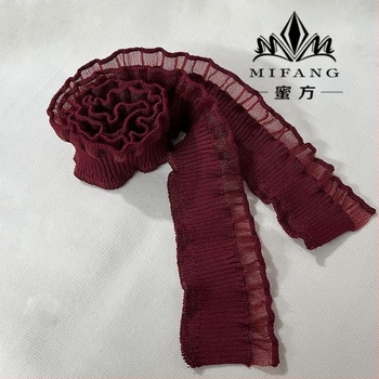 Accesoriu pentru guler și manșete din dantelă elastică, design primăvară-toamnă, bumbac cu căptușeală mercerizată, brand Honey Recipe, primăvara 2025