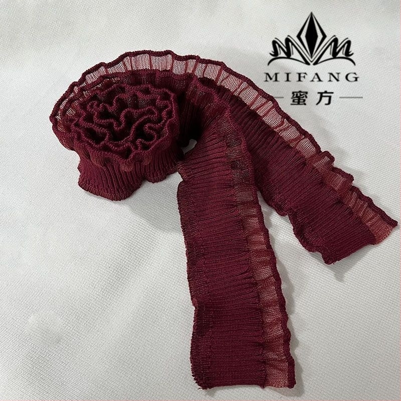 Accesoriu pentru guler și manșete din dantelă elastică, design primăvară-toamnă, bumbac cu căptușeală mercerizată, brand Honey Recipe, primăvara 2025
