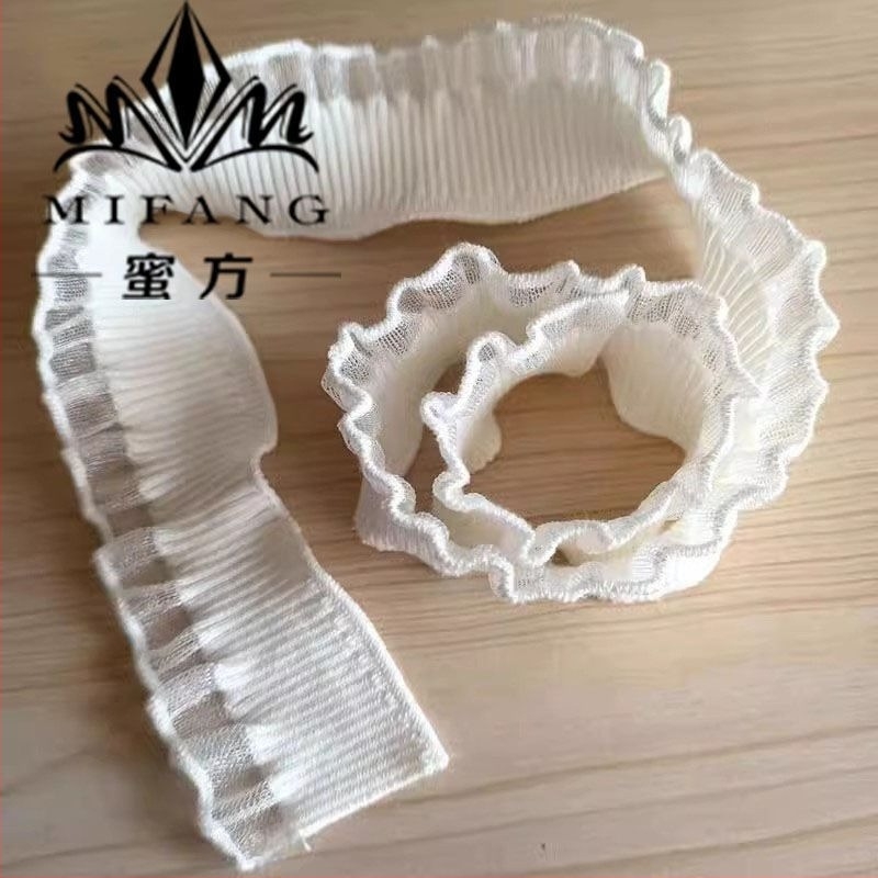 Accesoriu pentru guler și manșete din dantelă elastică, design primăvară-toamnă, bumbac cu căptușeală mercerizată, brand Honey Recipe, primăvara 2025