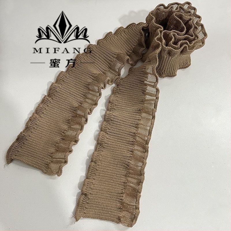 Accesoriu pentru guler și manșete din dantelă elastică, design primăvară-toamnă, bumbac cu căptușeală mercerizată, brand Honey Recipe, primăvara 2025