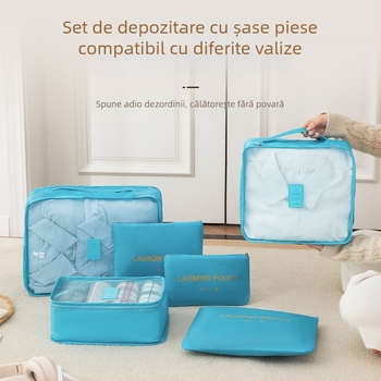 Set de 6 piese pentru organizare în călătorii, cutie cub Oxford, multifuncțional, pentru lenjerie, cosmetică și haine