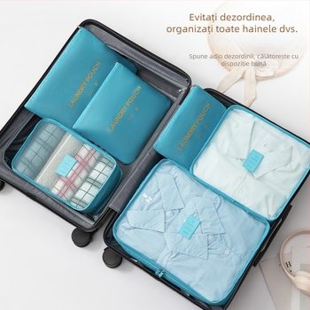 Set de 6 piese pentru organizare în călătorii, cutie cub Oxford, multifuncțional, pentru lenjerie, cosmetică și haine