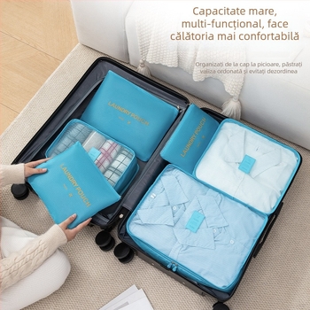 Set de 6 piese pentru organizare în călătorii, cutie cub Oxford, multifuncțional, pentru lenjerie, cosmetică și haine