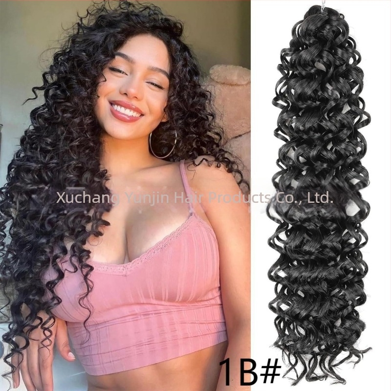 Perucă croșetă Yunjin YJ-GOGO - GoGo Curl, stil exotic, fibră de mătase locală, proces mecanic, schimbare formă