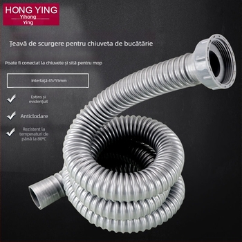 Țeavă din plastic pentru scurgerea la chiuvetă, formă S, tip trage, stil modern și simplu, personalizare disponibilă