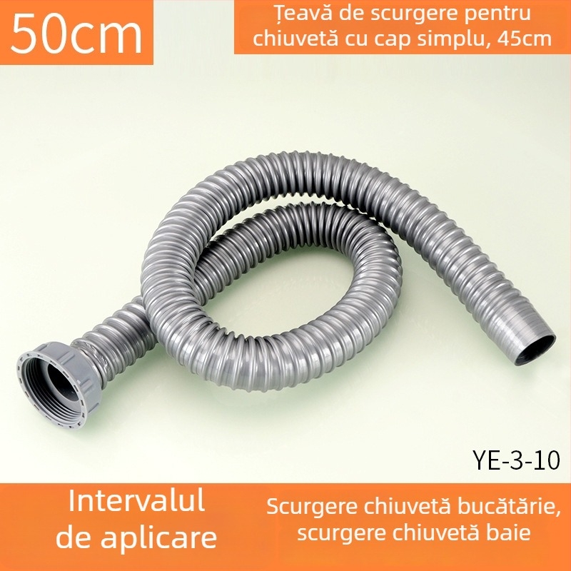 Țeavă din plastic pentru scurgerea la chiuvetă, formă S, tip trage, stil modern și simplu, personalizare disponibilă