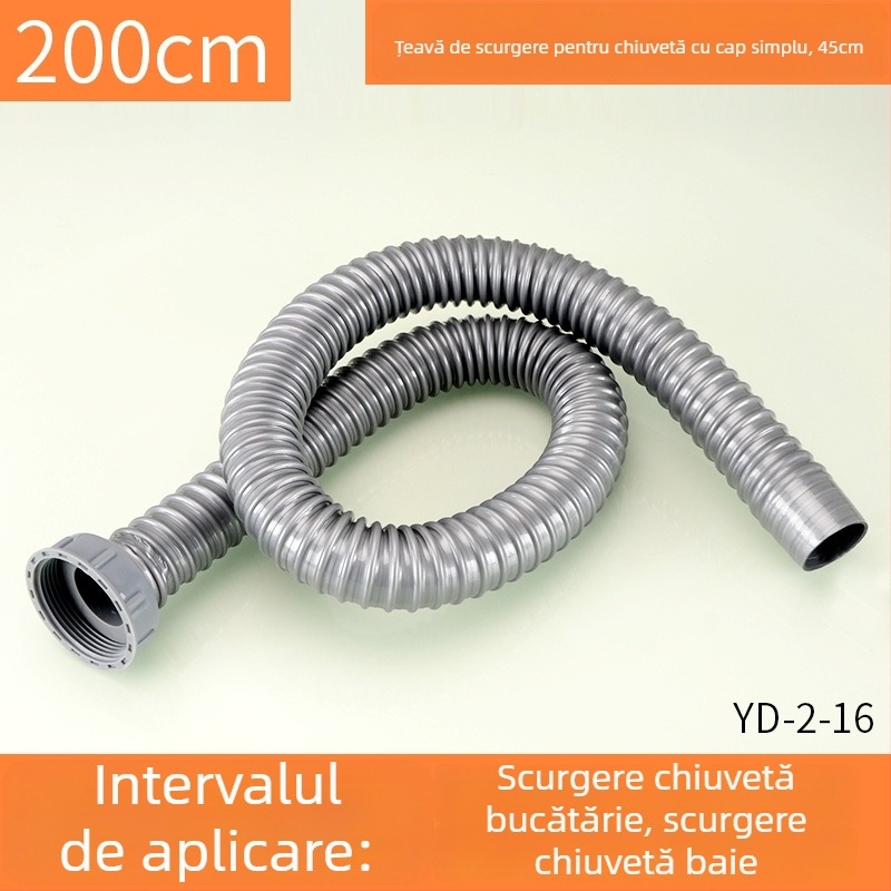 Țeavă din plastic pentru scurgerea la chiuvetă, formă S, tip trage, stil modern și simplu, personalizare disponibilă