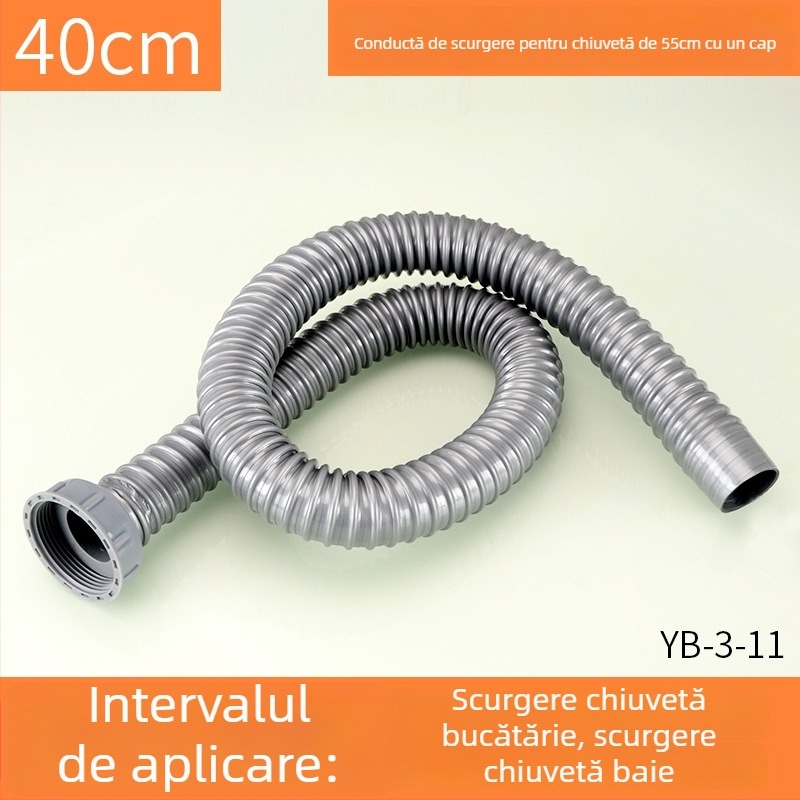 Țeavă din plastic pentru scurgerea la chiuvetă, formă S, tip trage, stil modern și simplu, personalizare disponibilă