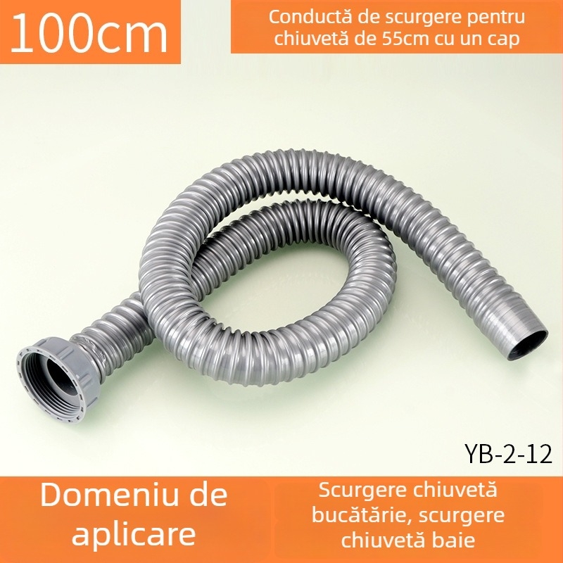 Țeavă din plastic pentru scurgerea la chiuvetă, formă S, tip trage, stil modern și simplu, personalizare disponibilă