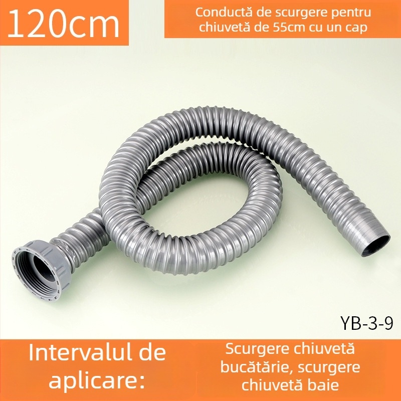 Țeavă din plastic pentru scurgerea la chiuvetă, formă S, tip trage, stil modern și simplu, personalizare disponibilă