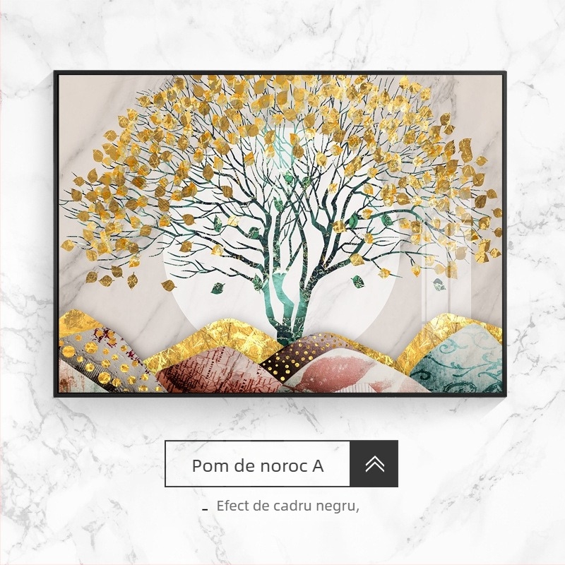 Pictură decorativă pentru cutia de contoare electrice, peisaj, atârnat, ramă din aliaj de aluminiu, pictură din porțelan cristal, stil chinezesc nou