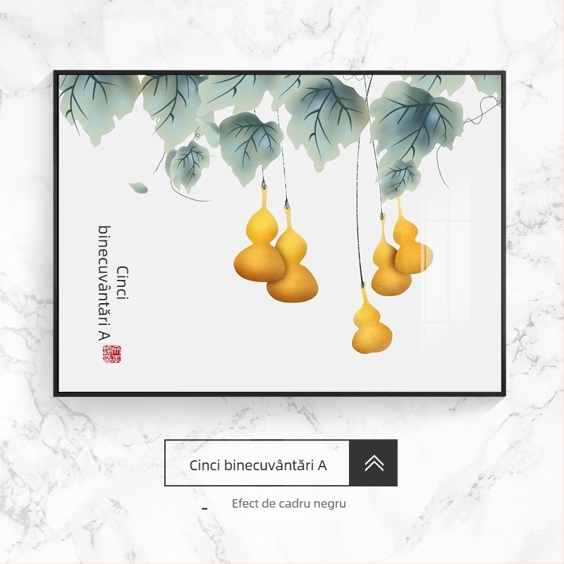 Pictură decorativă pentru cutia de contoare electrice, peisaj, atârnat, ramă din aliaj de aluminiu, pictură din porțelan cristal, stil chinezesc nou