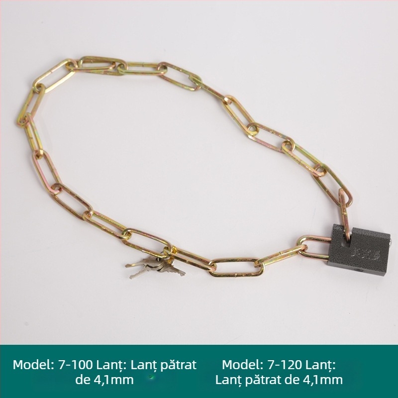 Oakman Lanț de siguranță pentru biciclete și motociclete – lanț din fier pentru uși din sticlă și exterior, personalizabil, stil modern