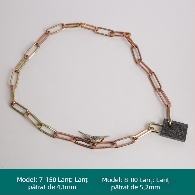 Oakman Lanț de siguranță pentru biciclete și motociclete – lanț din fier pentru uși din sticlă și exterior, personalizabil, stil modern