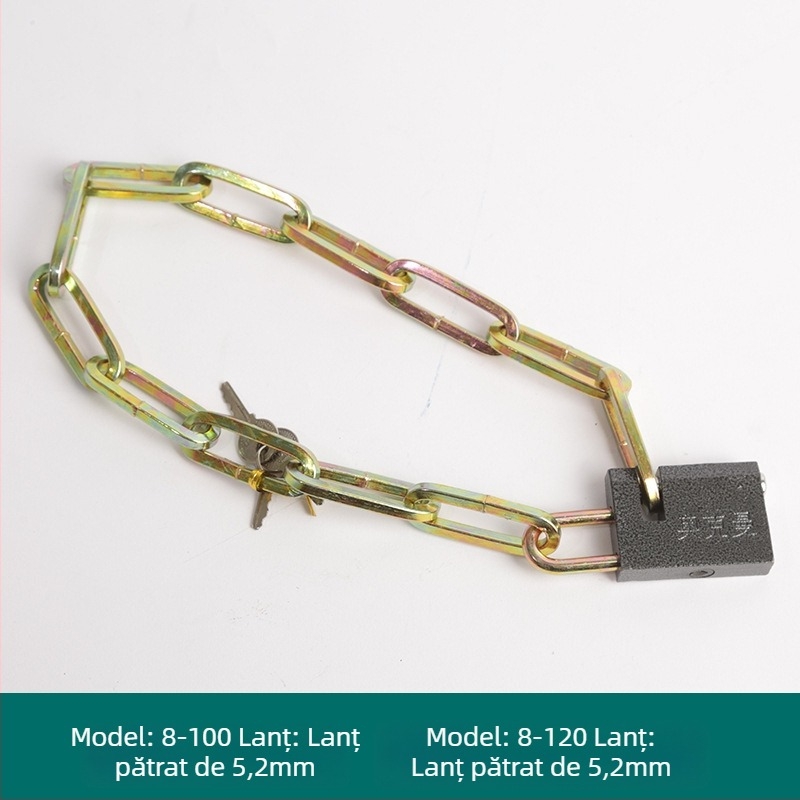 Oakman Lanț de siguranță pentru biciclete și motociclete – lanț din fier pentru uși din sticlă și exterior, personalizabil, stil modern