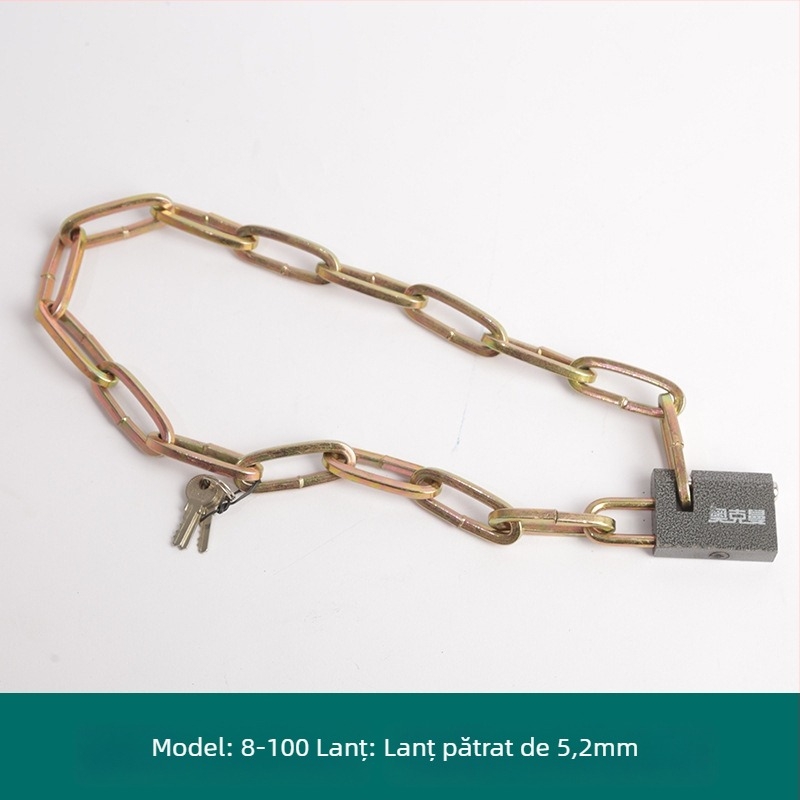 Oakman Lanț de siguranță pentru biciclete și motociclete – lanț din fier pentru uși din sticlă și exterior, personalizabil, stil modern