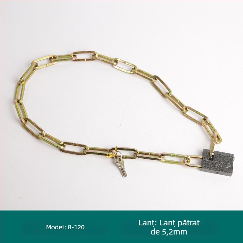 Oakman Lanț de siguranță pentru biciclete și motociclete – lanț din fier pentru uși din sticlă și exterior, personalizabil, stil modern