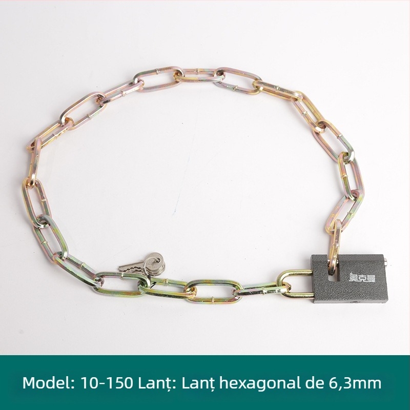 Oakman Lanț de siguranță pentru biciclete și motociclete – lanț din fier pentru uși din sticlă și exterior, personalizabil, stil modern