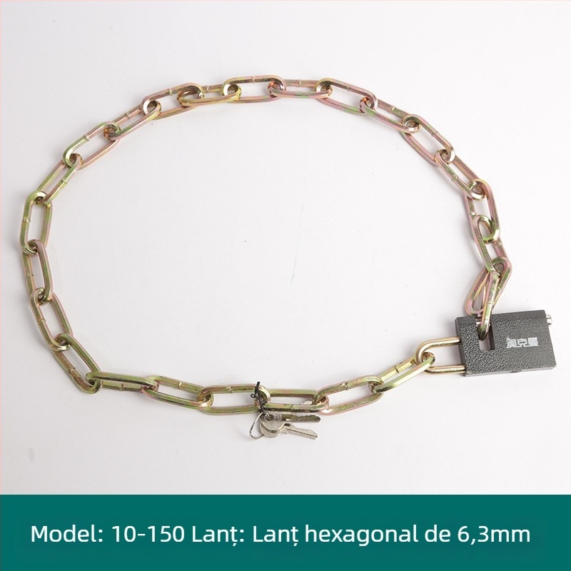 Oakman Lanț de siguranță pentru biciclete și motociclete – lanț din fier pentru uși din sticlă și exterior, personalizabil, stil modern