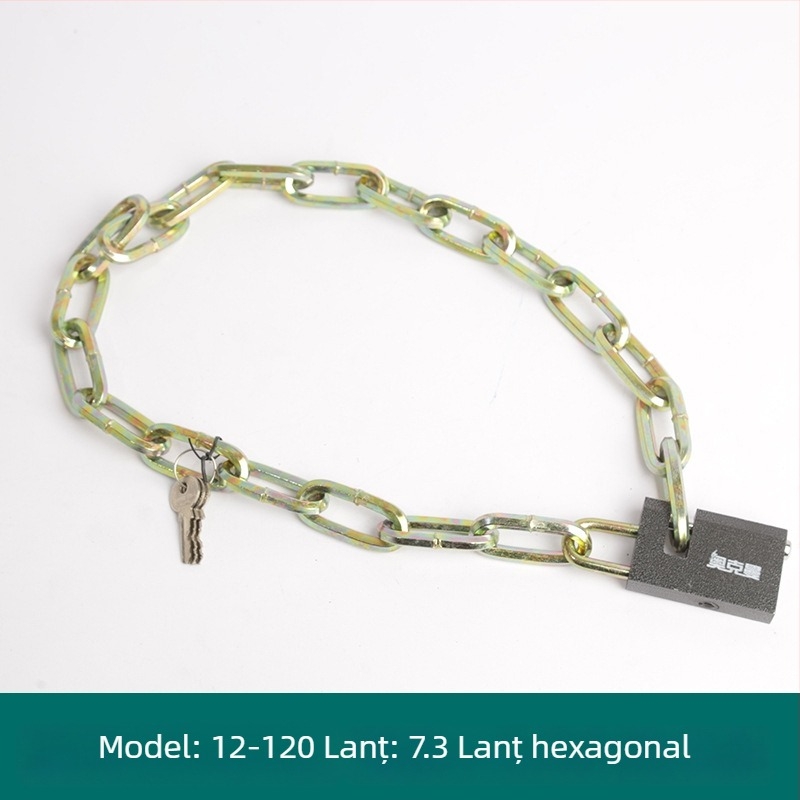 Oakman Lanț de siguranță pentru biciclete și motociclete – lanț din fier pentru uși din sticlă și exterior, personalizabil, stil modern