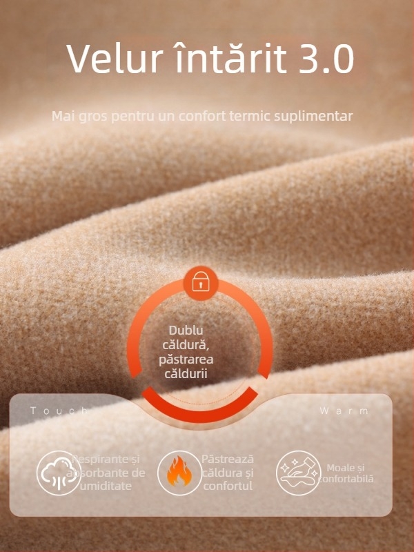 Pantaloni bootcut pentru talie mică, cu siluetă ușor evazată, căptușeală groasă de fleece, elasticitate înaltă