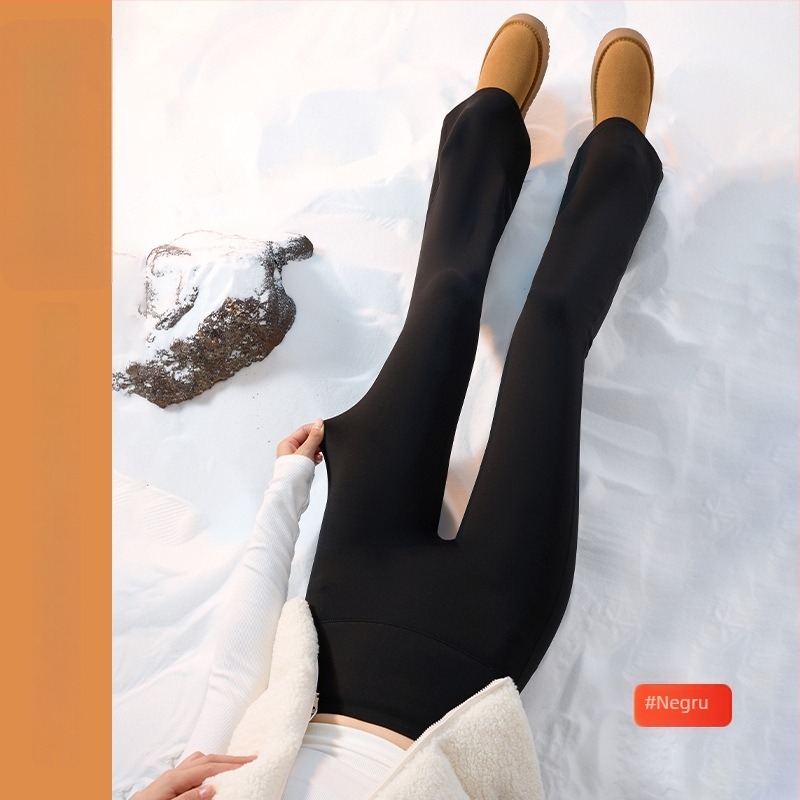 Pantaloni bootcut pentru talie mică, cu siluetă ușor evazată, căptușeală groasă de fleece, elasticitate înaltă