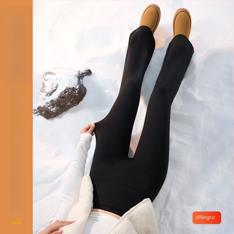 Pantaloni bootcut pentru talie mică, cu siluetă ușor evazată, căptușeală groasă de fleece, elasticitate înaltă