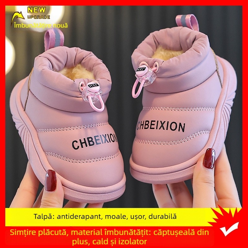 Dew Rabbit Ghete de gleznă pentru copii: iarnă, impermeabile, antiderapante, din piele artificială, pentru 1–12 ani