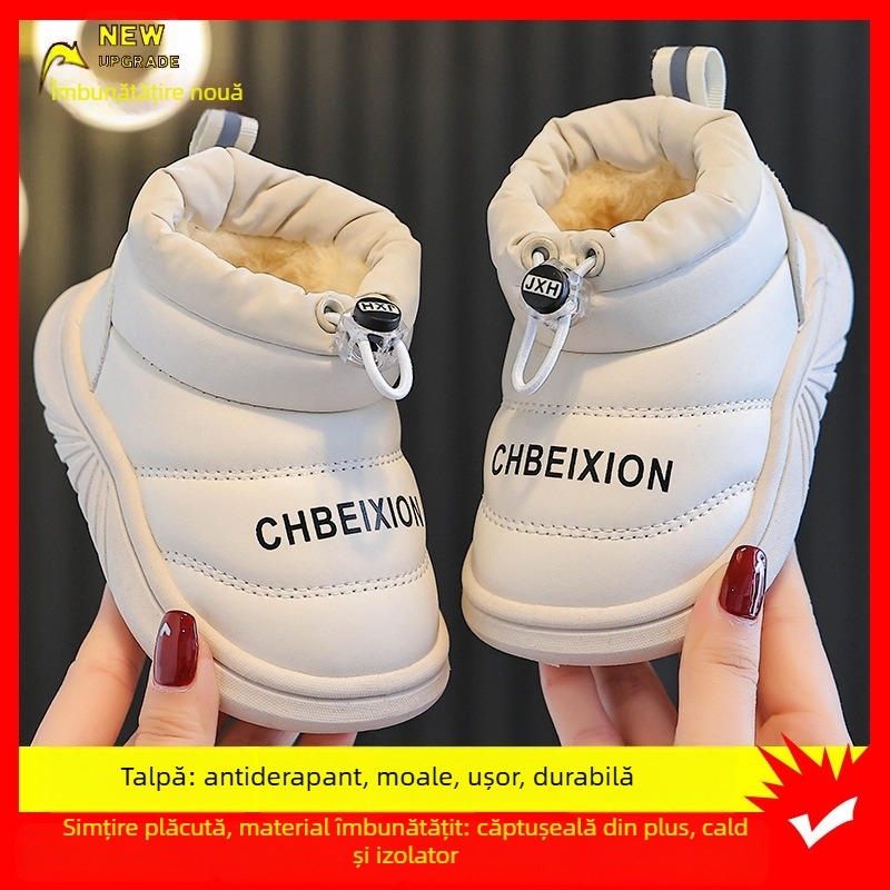 Dew Rabbit Ghete de gleznă pentru copii: iarnă, impermeabile, antiderapante, din piele artificială, pentru 1–12 ani