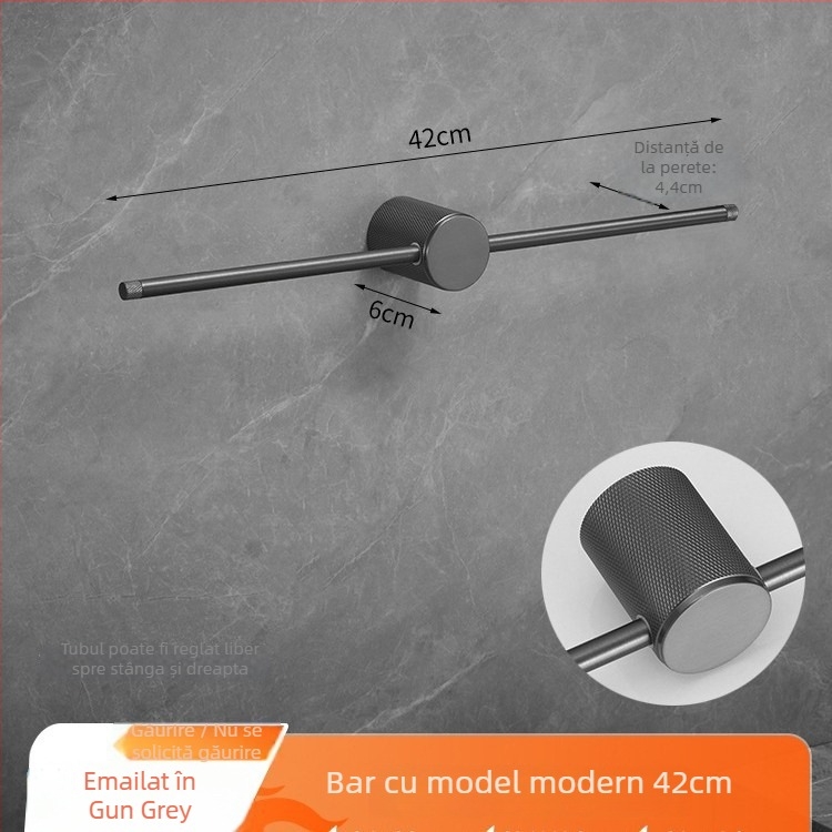 Bară de prosoape din cupru, finisaj periat, stil minimalist, cu un singur etaj, pentru baie, depozitare, sarcină 10