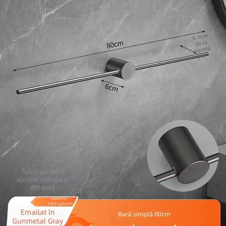 Bară de prosoape din cupru, finisaj periat, stil minimalist, cu un singur etaj, pentru baie, depozitare, sarcină 10