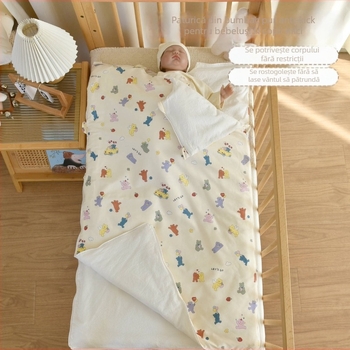 Sac de dormit pentru nou-născuți, bumbac 100%, umplutură poliester, design gros de iarnă, 0.55–1.0 kg