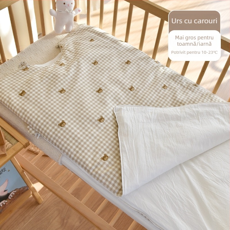 Sac de dormit pentru nou-născuți, bumbac 100%, umplutură poliester, design gros de iarnă, 0.55–1.0 kg
