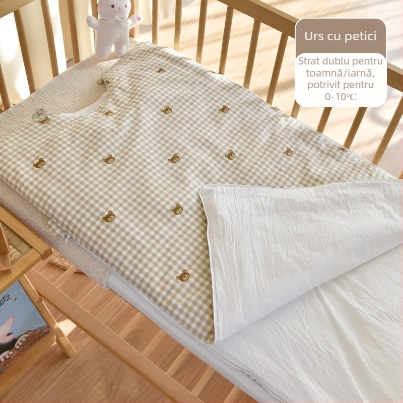 Sac de dormit pentru nou-născuți, bumbac 100%, umplutură poliester, design gros de iarnă, 0.55–1.0 kg