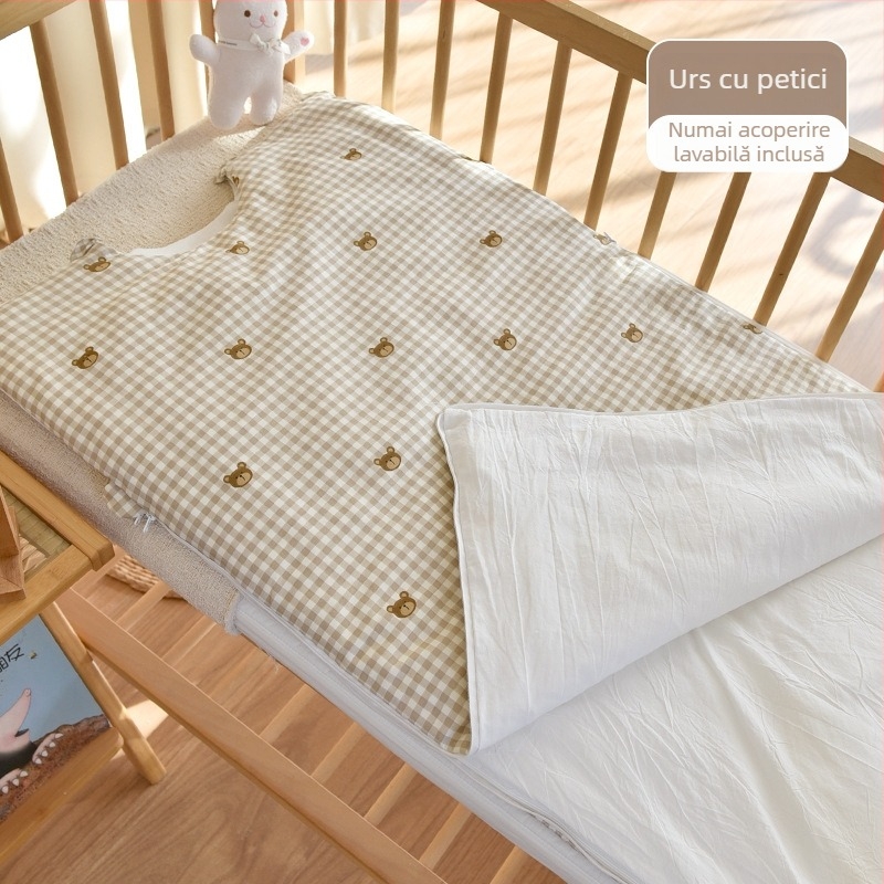 Sac de dormit pentru nou-născuți, bumbac 100%, umplutură poliester, design gros de iarnă, 0.55–1.0 kg