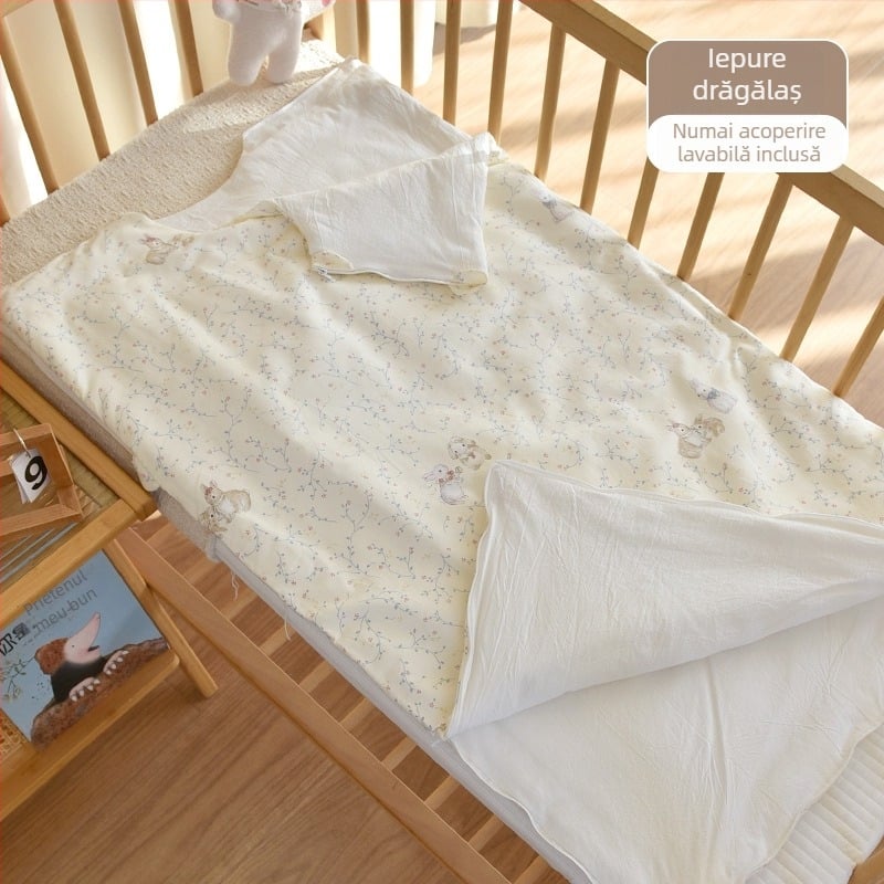 Sac de dormit pentru nou-născuți, bumbac 100%, umplutură poliester, design gros de iarnă, 0.55–1.0 kg