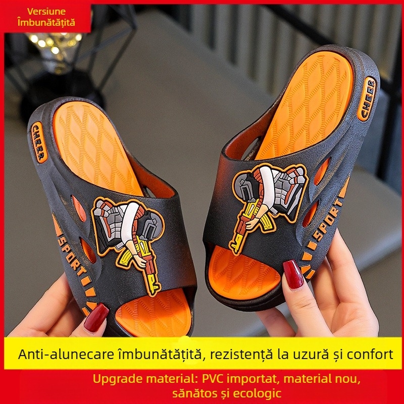 Sandale pentru copii Short Horse pentru băieți - partea superioară și talpa din PVC, imprimeu Cartoon, respirante, anti-derapare, deget deschis, pentru 4-16 ani, primăvară-vară 2025