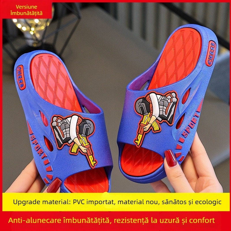 Sandale pentru copii Short Horse pentru băieți - partea superioară și talpa din PVC, imprimeu Cartoon, respirante, anti-derapare, deget deschis, pentru 4-16 ani, primăvară-vară 2025