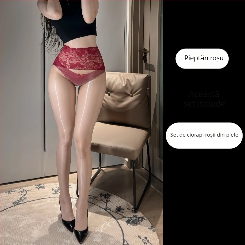 Colanți din nylon cu model floral dantelat, ultra-subțiri, 5D denier, fără cusături în zona inghinală