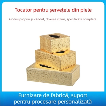Cutie de șervețele din piele – lucrată manual, cu tavă interioară demontabilă, model FJ-0741, posibilitate logo personalizat, potrivită pentru camere de oaspeți și birouri